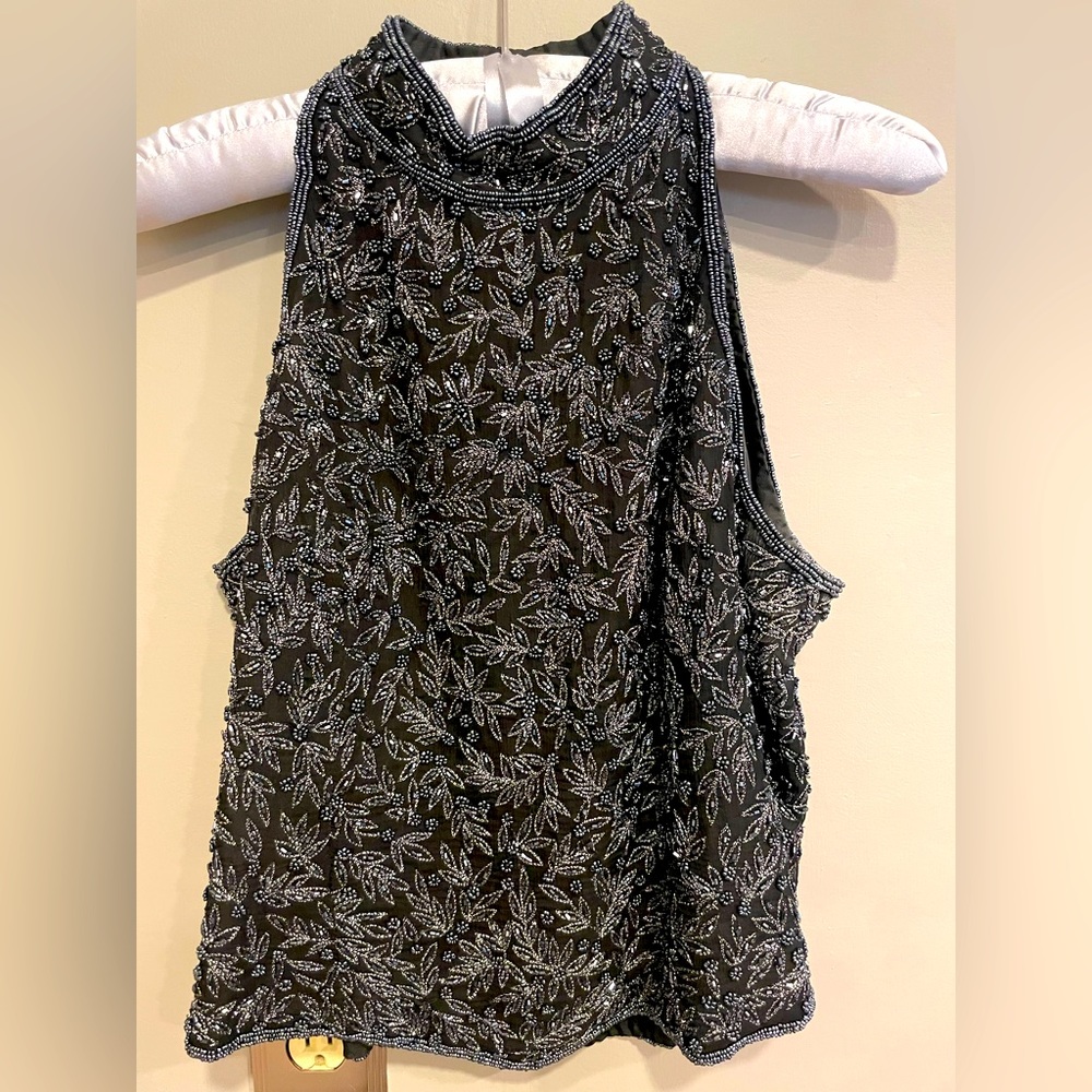 Pappell Boutique Evening Beaded Halter Top